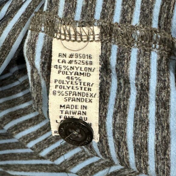 Straight Down Performance Polo Shirt Mens Medium Striped Blue Golf Stretch - Picture 5 of 6